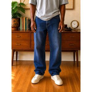 Vintage Function & Future Men’s 36x30 Wide Leg Jeans Dark Wash Y2K Streetwear